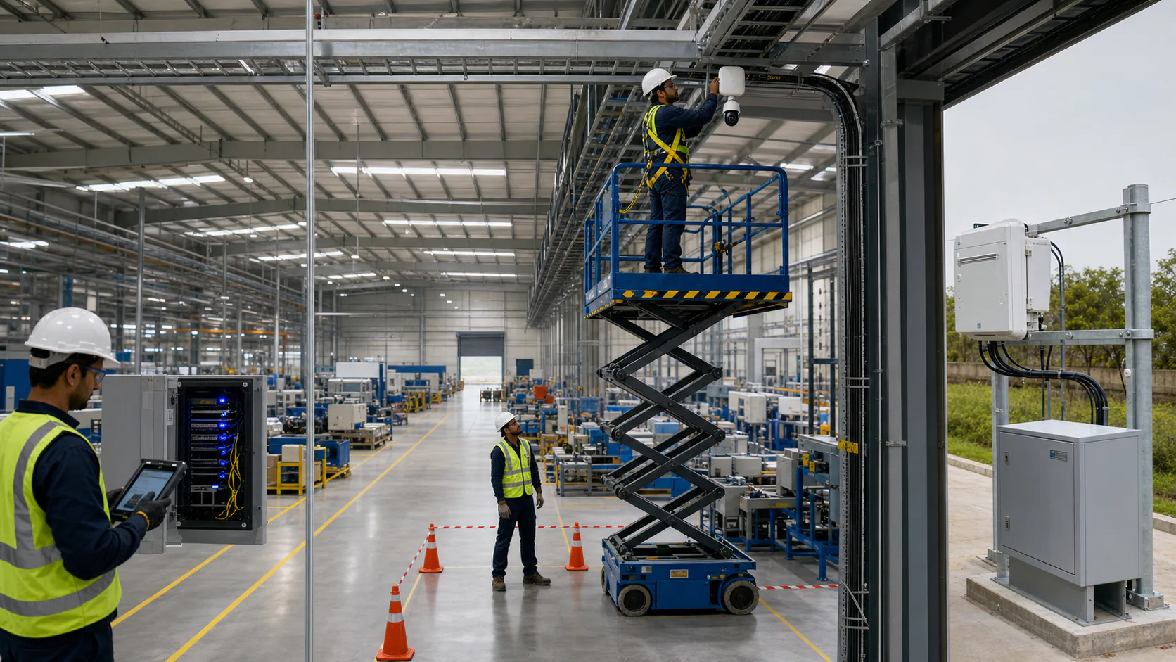 High-Bay Manufacturing Connectivity & Surveillance Deployment